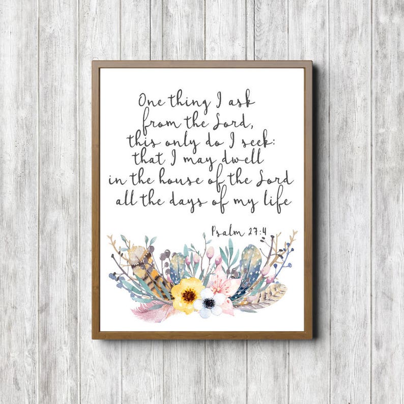 Psalm 27 4 Printable Bible Verse Rustic Scripture Wall Art Etsy