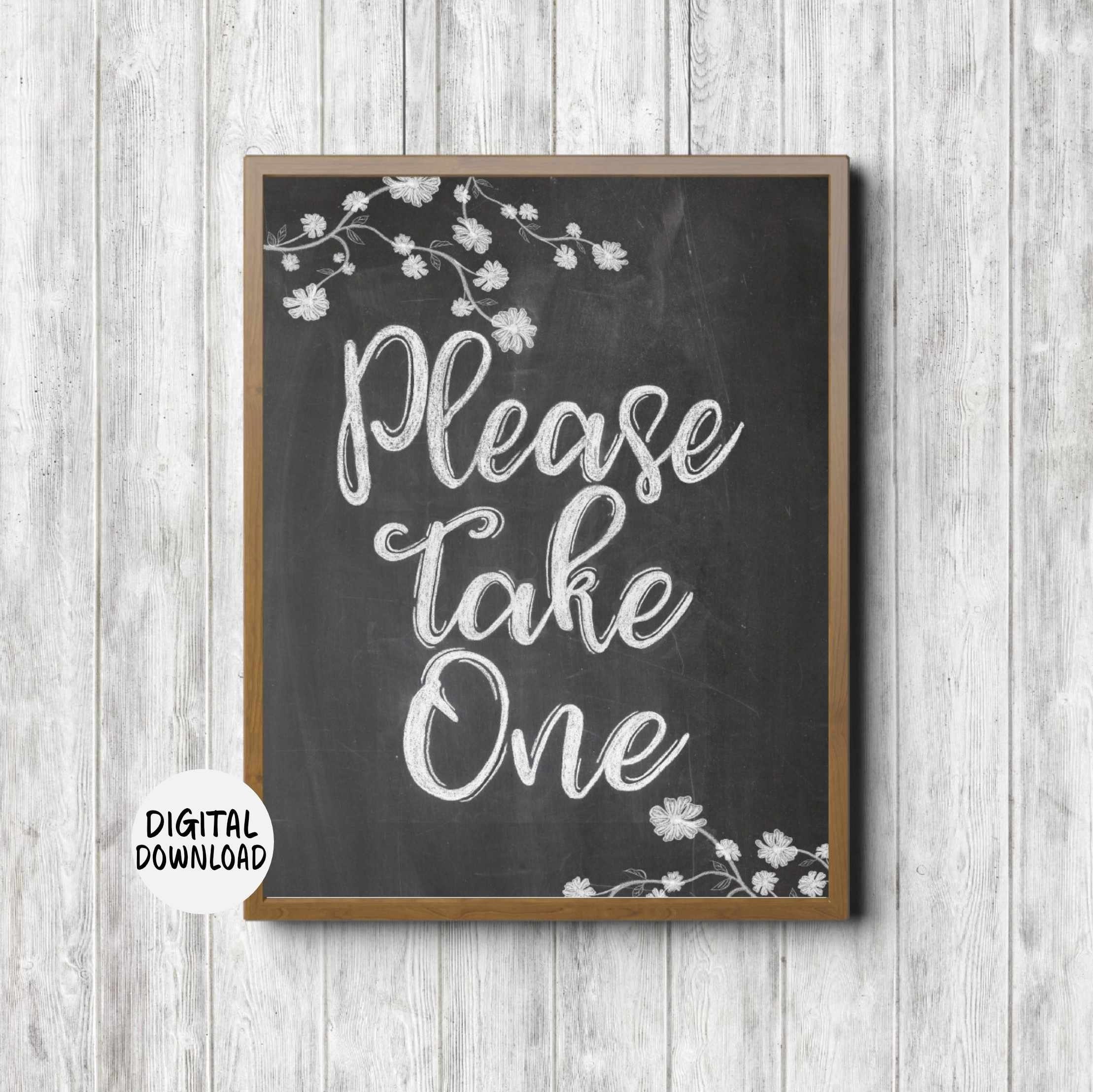 Favors  Chalkboard style print /Rustic Wedding sign  Favors 8''x 10''   