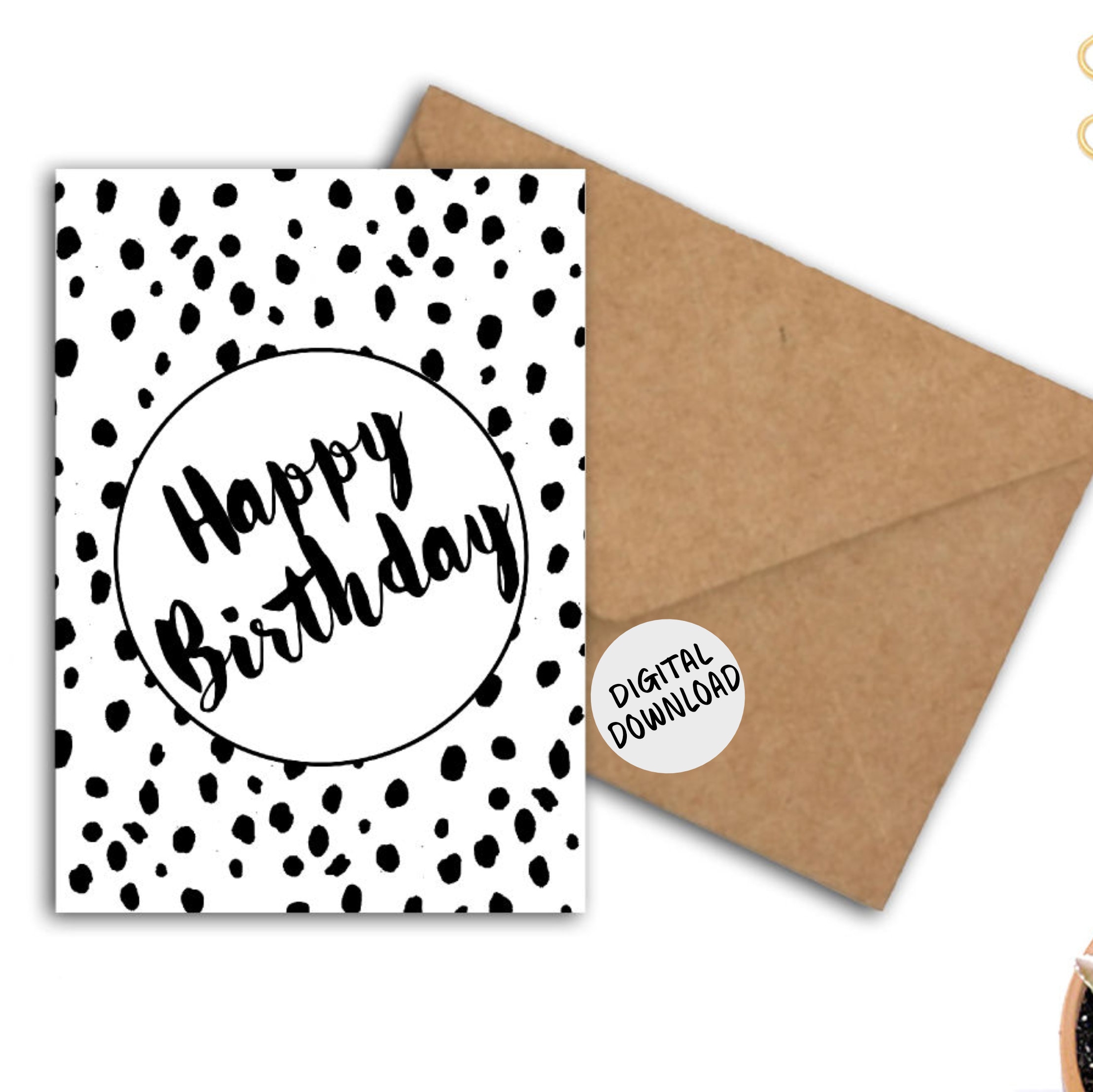 printable pdf birthday card for him her teen black etsy