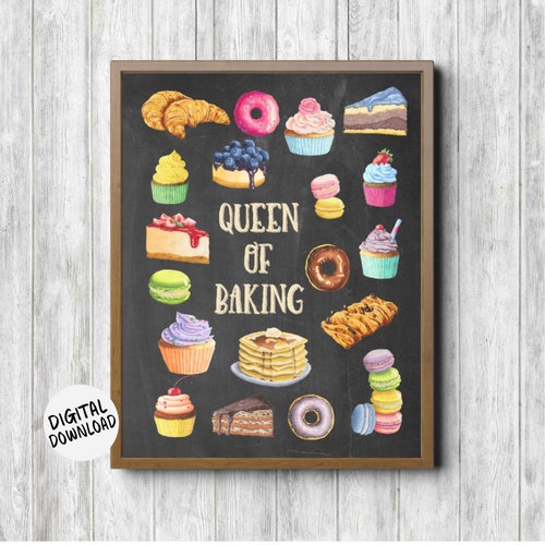 Baking Kitchen Chalkboard Printable Wall Art Cake /pastry Etsy