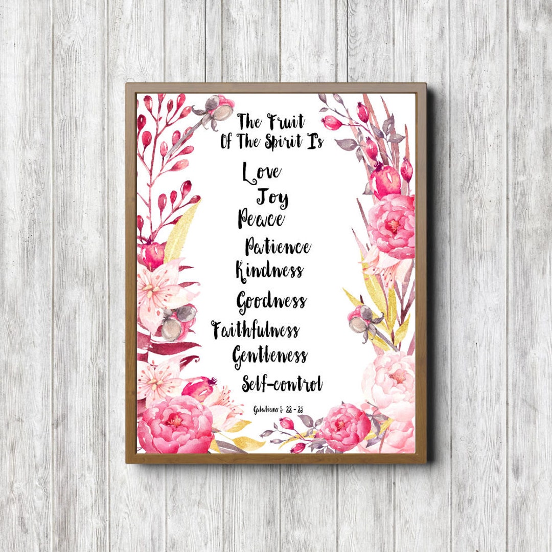 Fruit of the Spirit Printable Wall Art Watercolor Flower Etsy