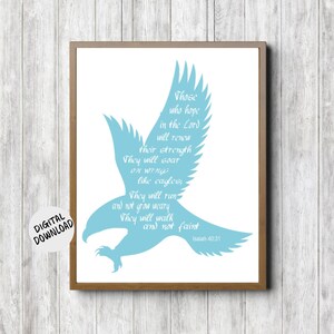 Scripture Printable - Hope in the Lord; Wings Like Eagles - Eagle ...