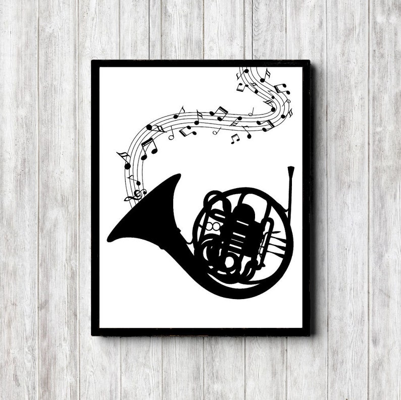 French Horn With Audio Notes Printable Artwork Poster - Songs Software Wall Artwork - Songs Instructor Present - Monochrome Print - Business office Wall Decor photo regarding Music Notes Printable named French Horn With New music Notes Printable Artwork Poster - New music Software Wall Artwork - Tunes Trainer Reward - Monochrome Print - Workplace Wall Decor