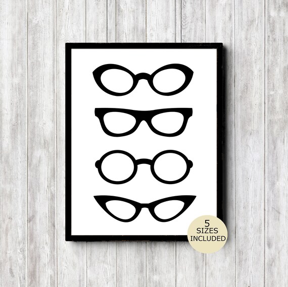 Eye Glasses Printable Wall Art Wall Decor Poster Etsy