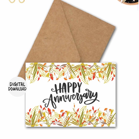 Printable Anniversary Card for Parents /wife /couple / Mom &amp; | Etsy