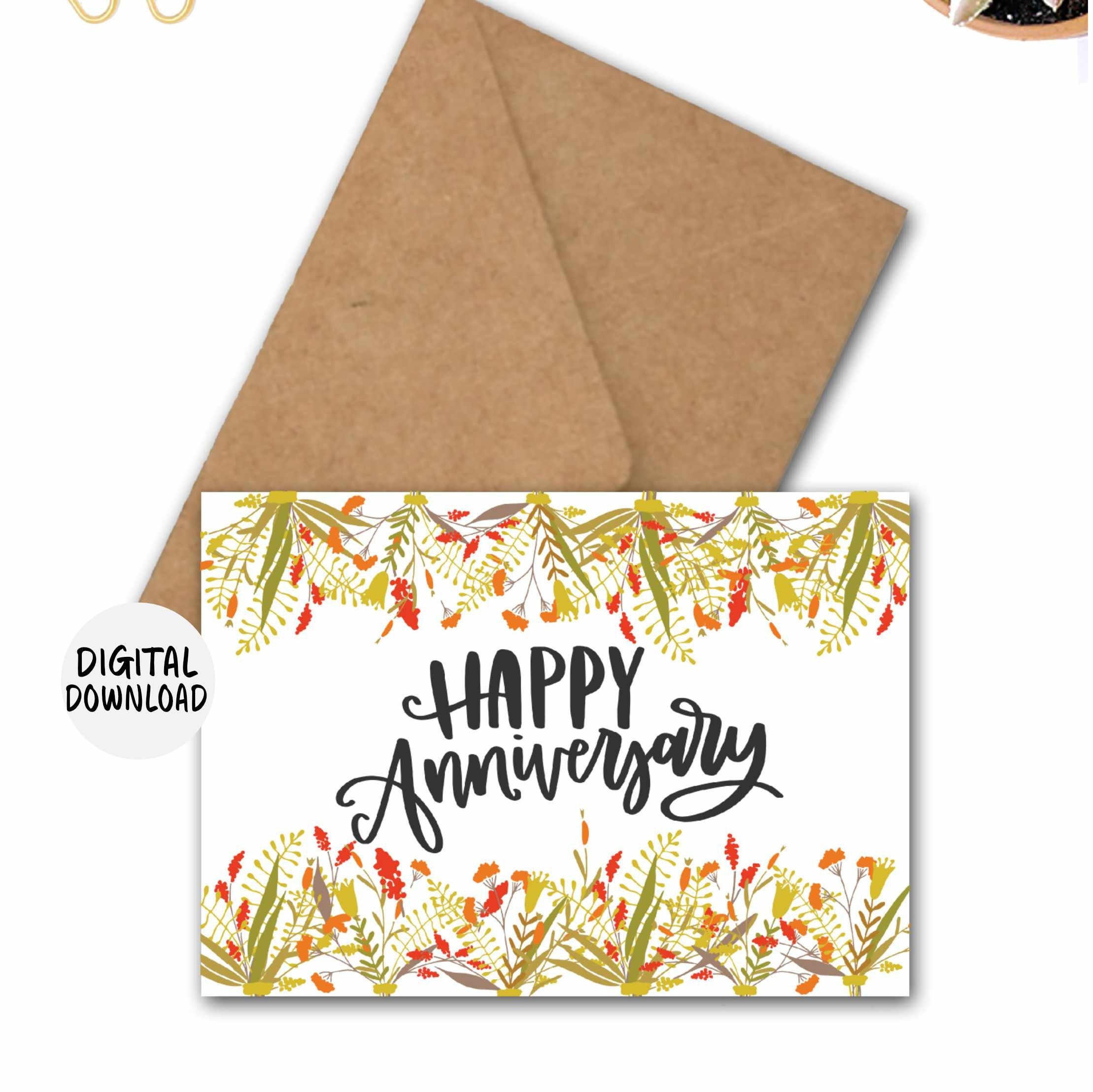 Printable Anniversary Card for Parents /wife /couple / Mom & - Etsy