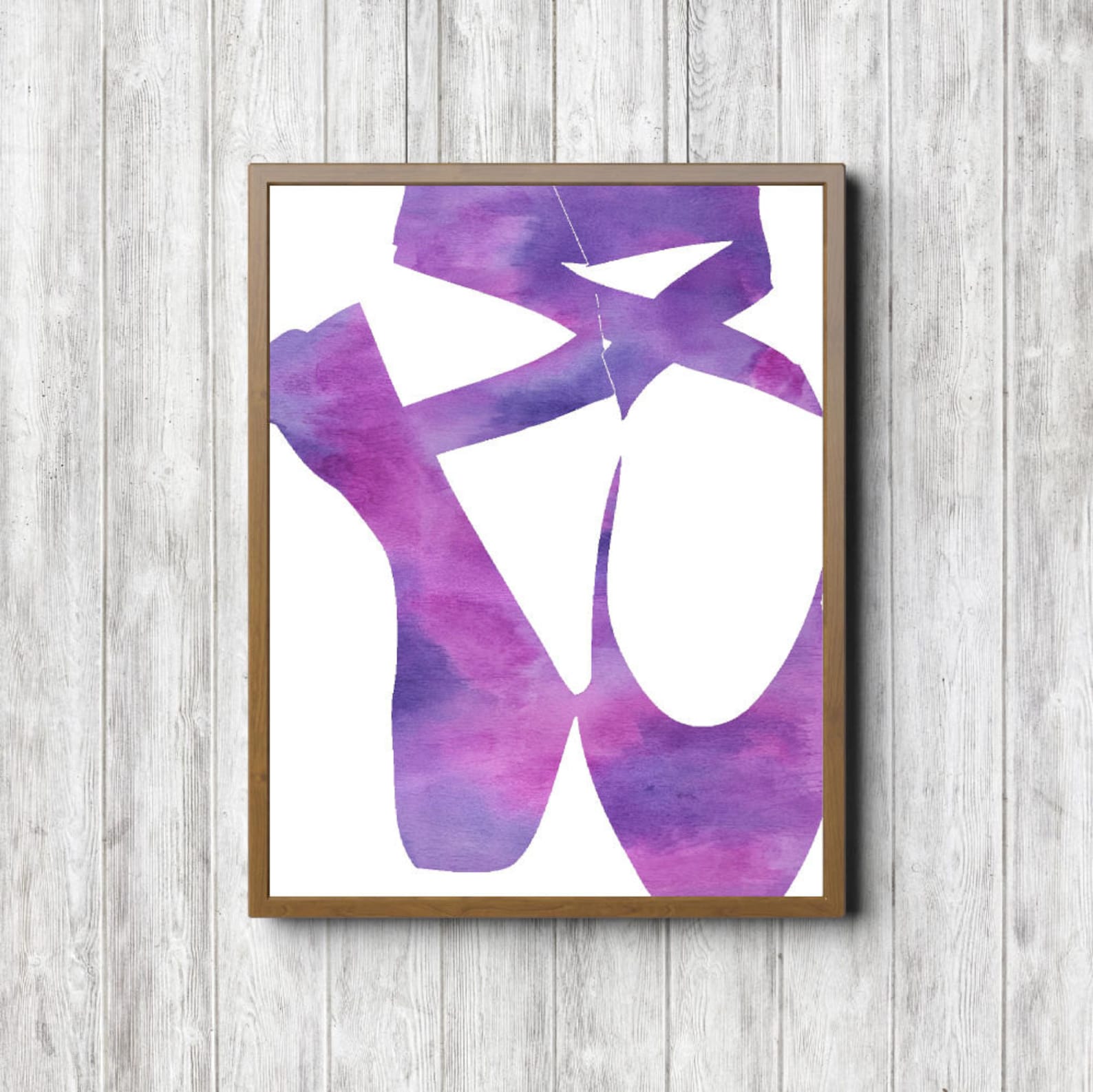 watercolor ballet slippers/ shoes printable wall art - dance themed wall decor - teen girl wall art - girl gift - purple art - p