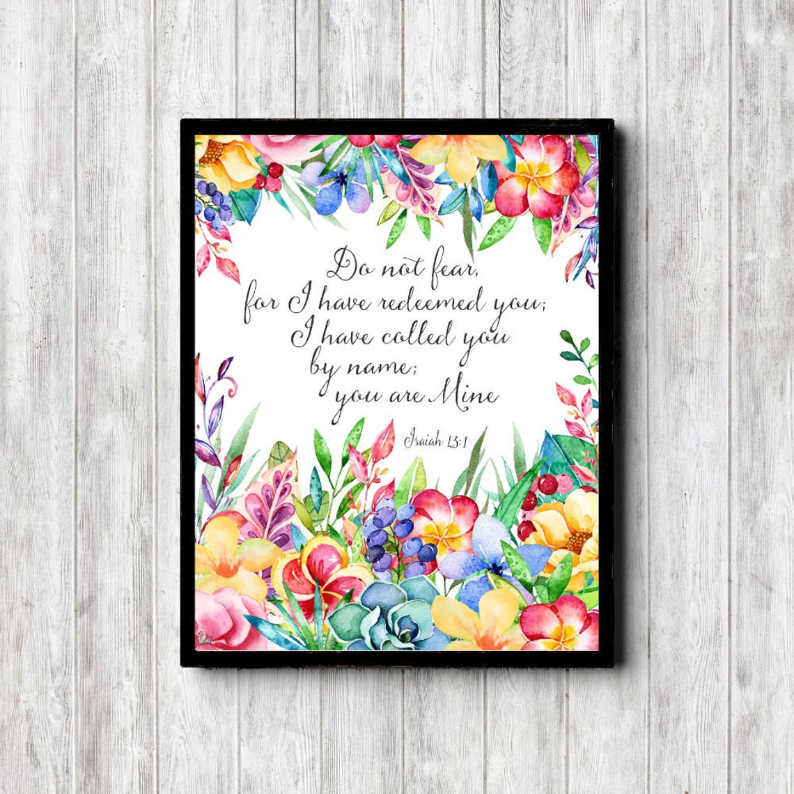 Isaiah 43 :1 Scripture Art Do Not Fear Printable Bible Verse | Etsy