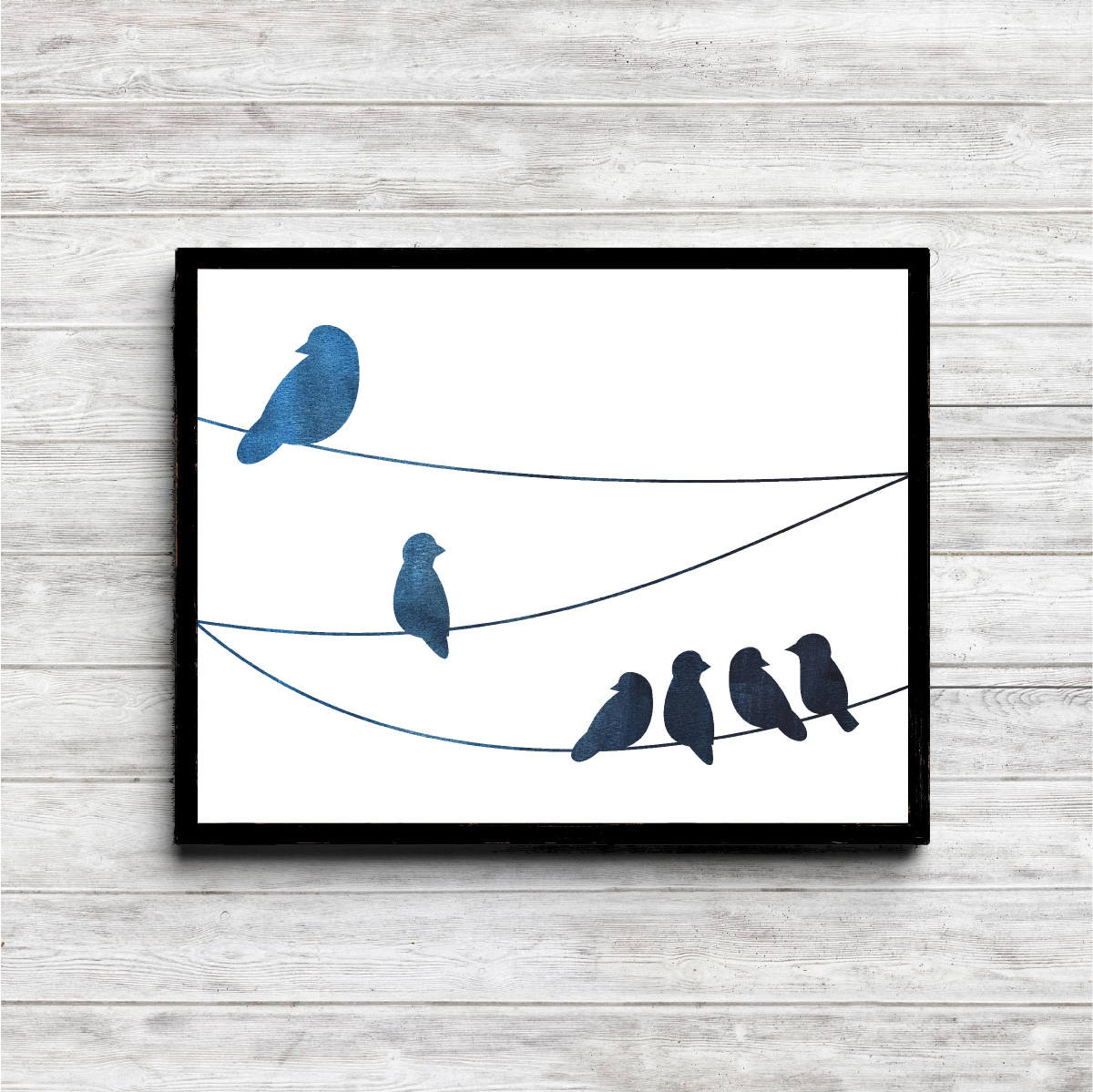 Birds On A Wire Printable Poster Watercolor Birds Nursery | Etsy