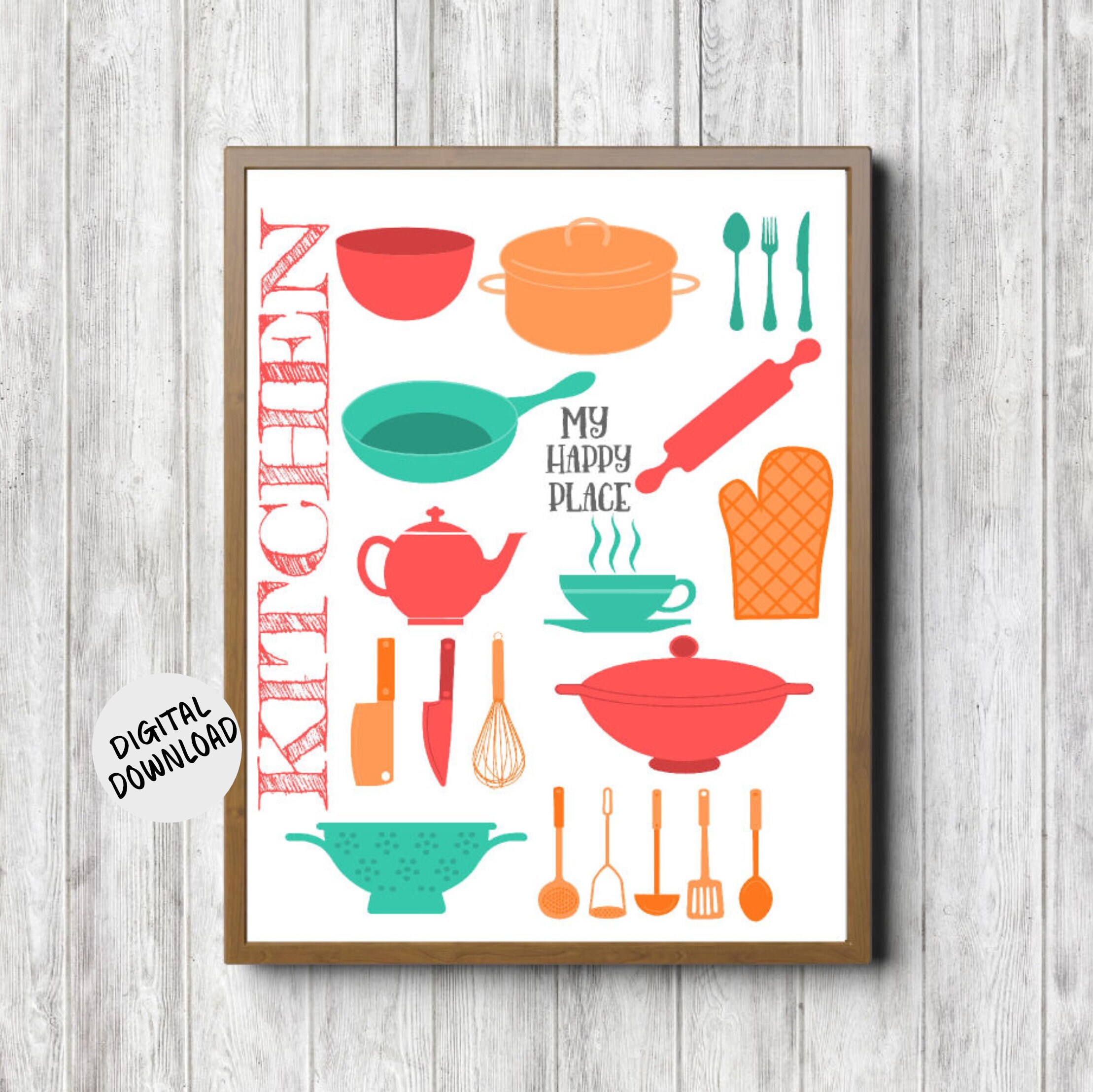 Funny & Free Kitchen Printables - Set of 9 Wall Art Quotes