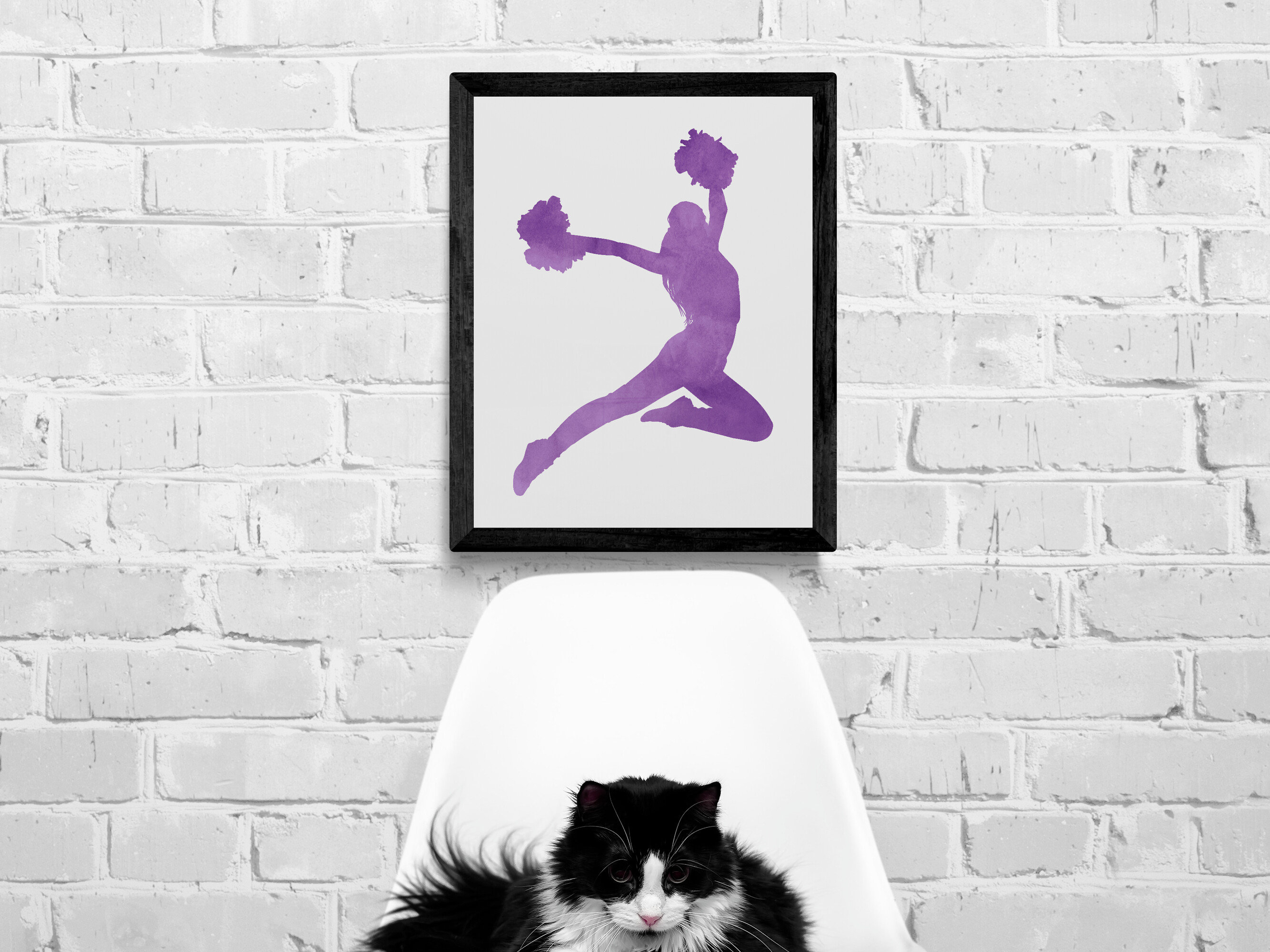 Purple Cheerleading Printable Poster, Cheer Coach Gift, Cheerleader ...