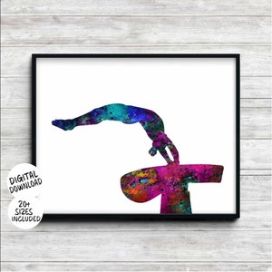 DESCARGA DIGITAL Aro de gimnasia rítmica Acuarela Arte Gimnasia Regalos  Deportes Póster Decoración para el hogar Arte de la guardería Lienzo  Gimnasta Niñas Decoración -  España