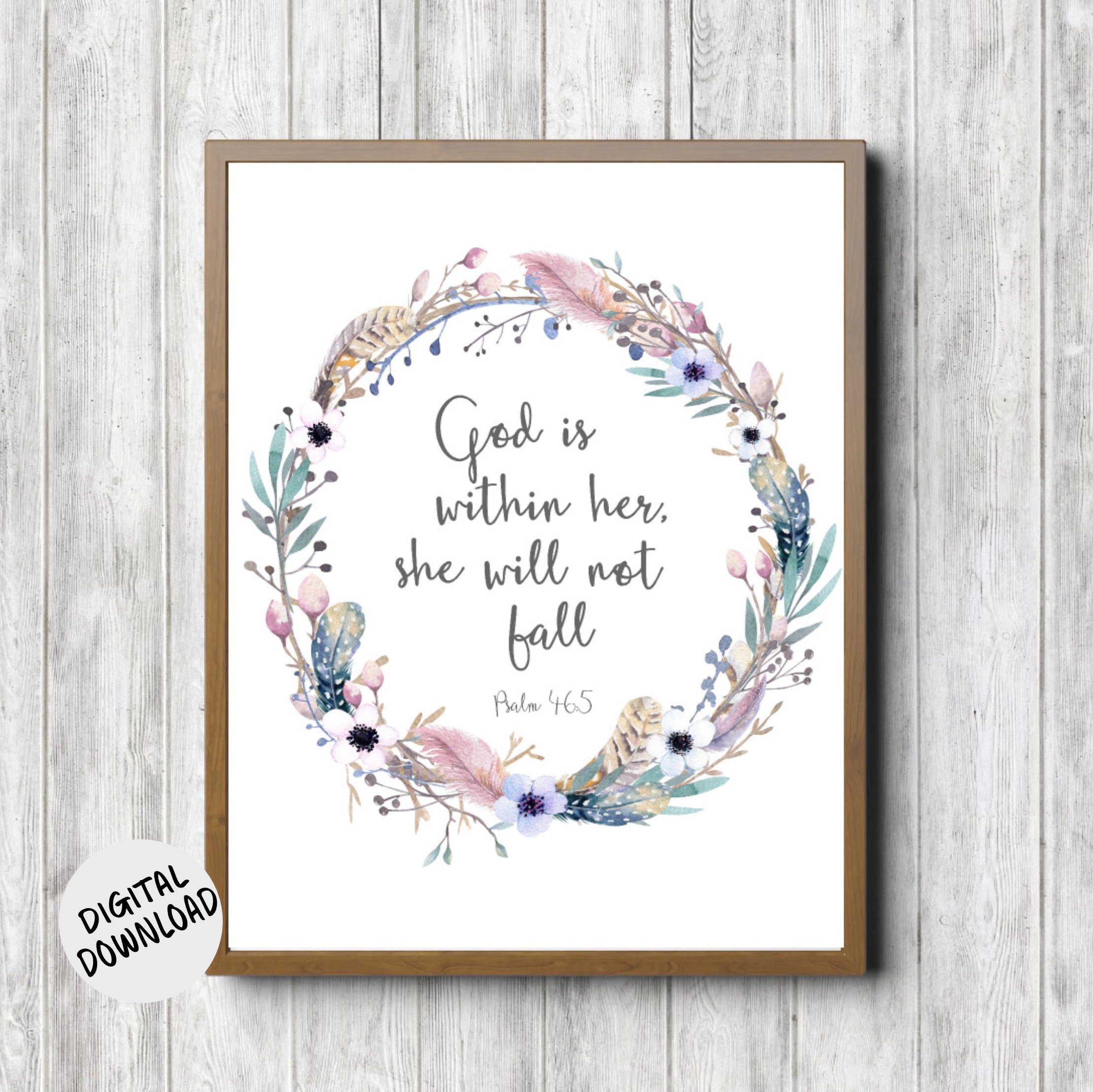 Psalm 46 : 5 Printable Scripture Nusery Wall Art - God is Within Her ...