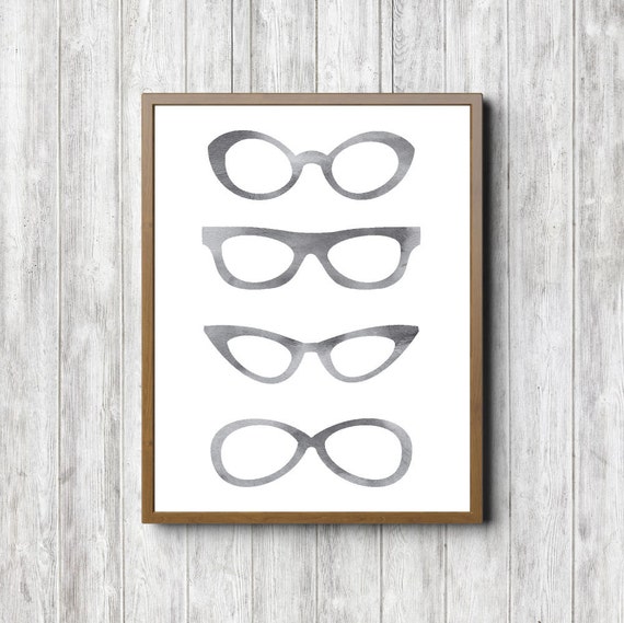 Watercolor Eyeglasses Printable Wall Decor Eyewear Wall Art Etsy