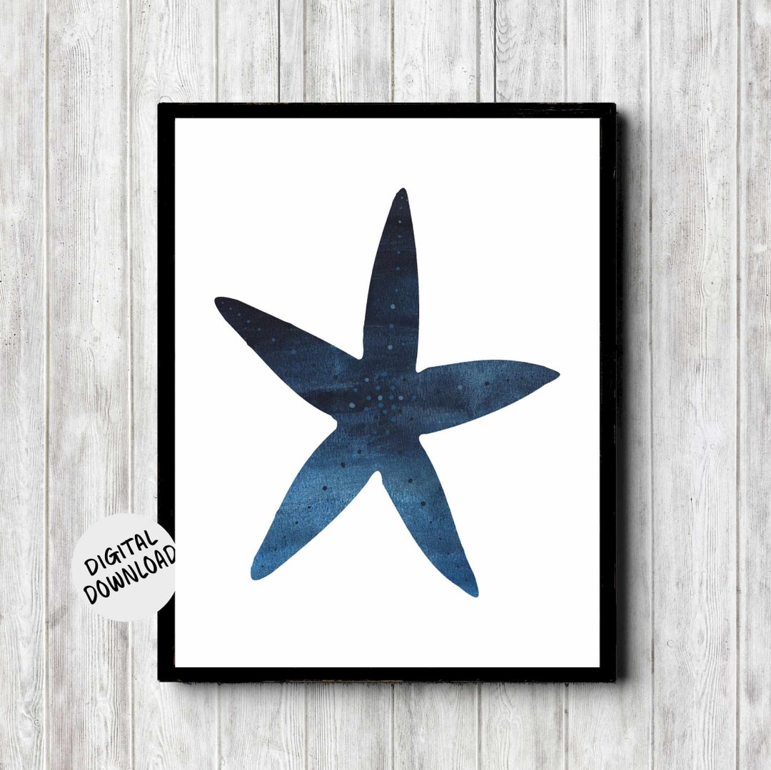 Watercolor Starfish Printable Wall Decor - Sea Star Wall Art Poster ...