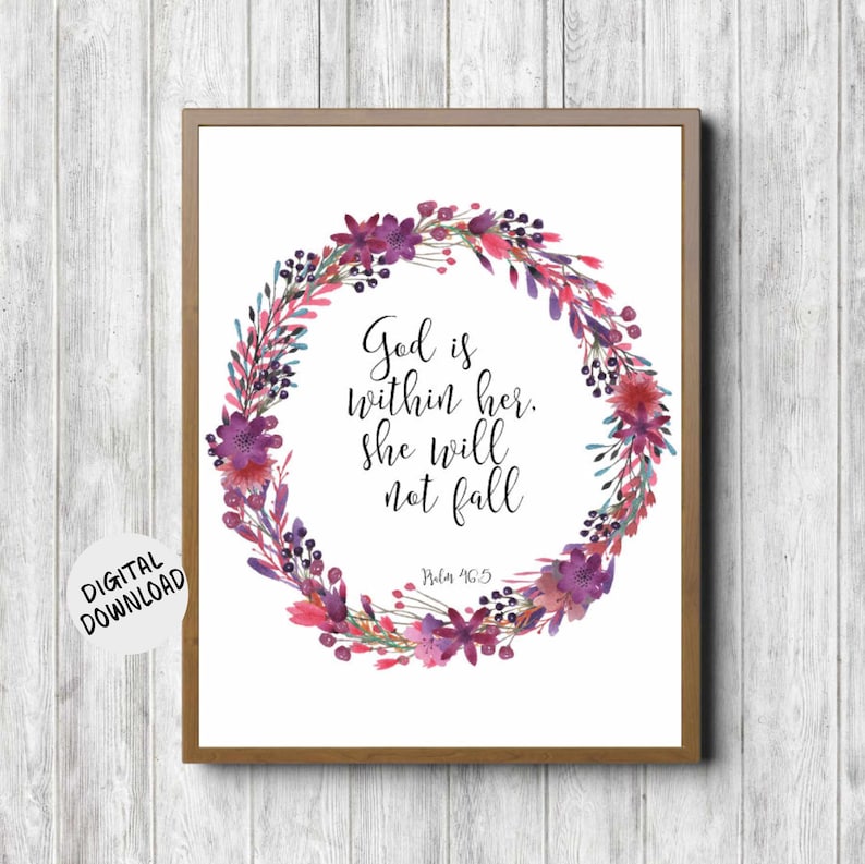 Scripture Printable Wall Art Psalm 46 5 Art Print Etsy