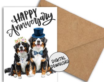 Verjaardagskaart met Australische Herder voor stellen, grappige kaart met Australische Herdershonden (5x7 inch) om thuis af te drukken, printbaar voor ouders/vrienden