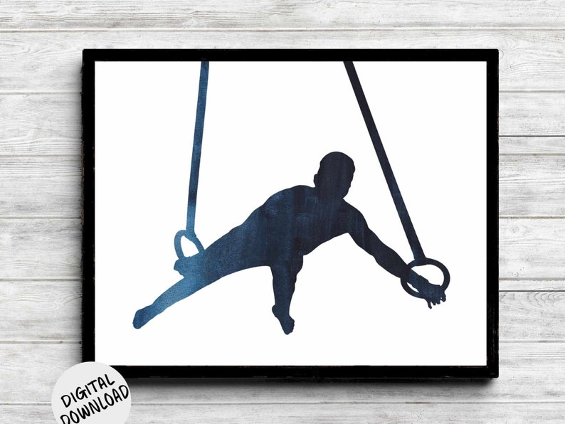 Printable Mens Gymnastics Wall Art Male Gymnast on Still Etsy