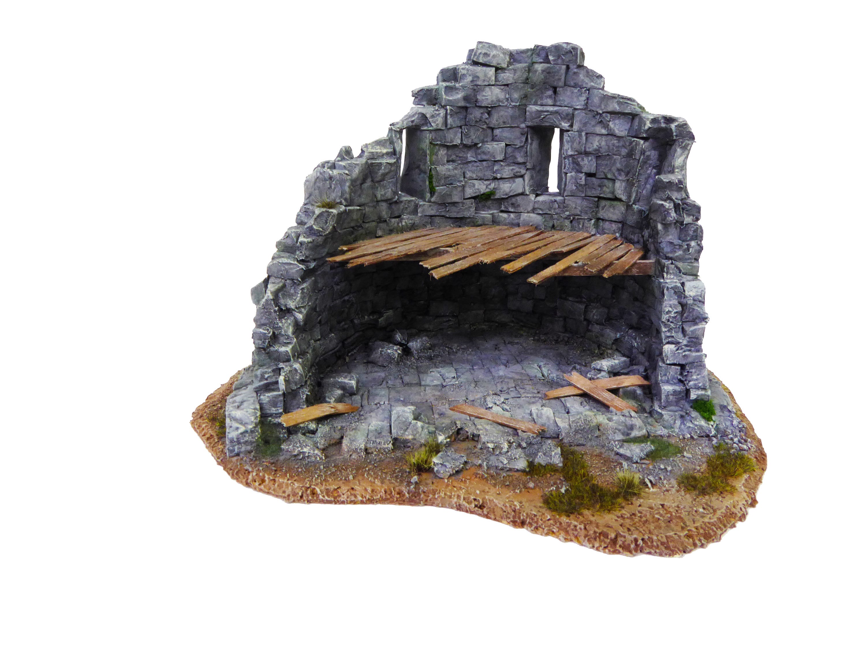 Terrain - Tower, Ruin Castle Tower Ruin – Tabletop Terrain
