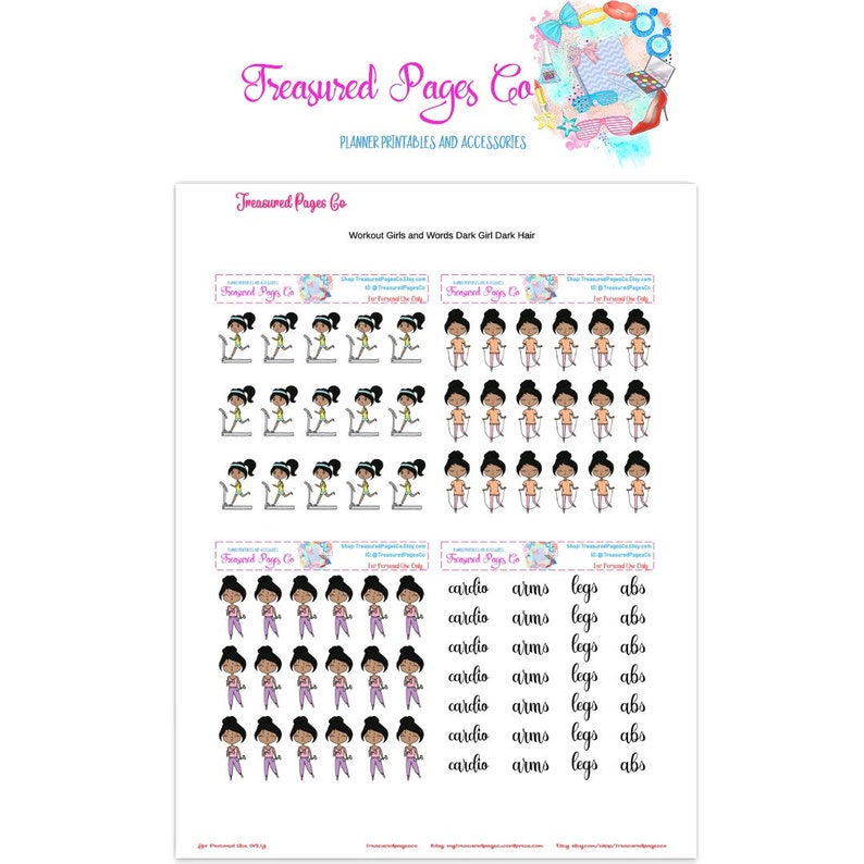 workout planner stickers printable includes free cutfiles
