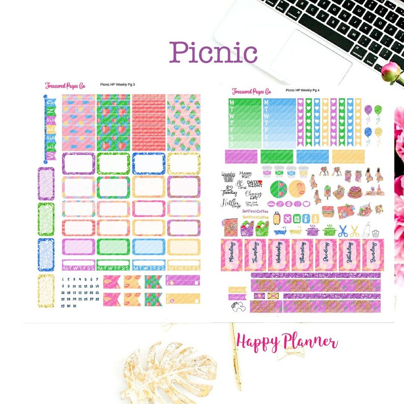 Picnic Weekly Planner Printable Kit Designed for the Classic Etsy