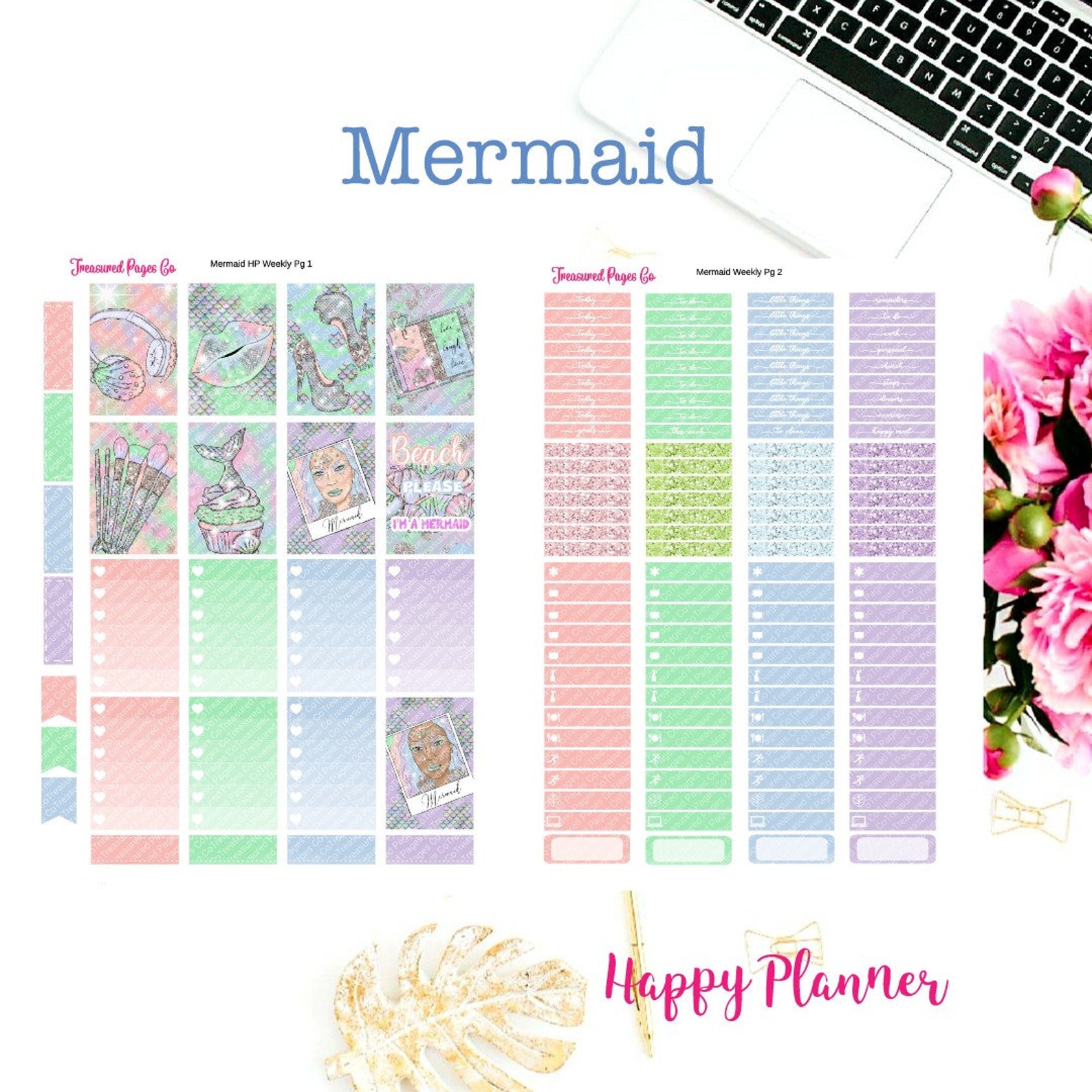 Mermaid Weekly Planner Printable Kit Designed for the Classic | Etsy