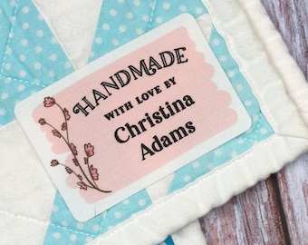 Etiquetas de tela de algodón con diseño floral de primavera para acolchados, tejido y crochet, para planchar o coser, para regalar y para acolchado - CP09