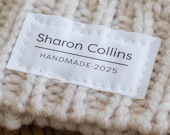 Etiquetas de costura personalizadas de diseño moderno, etiquetas termoadhesivas personalizadas, etiquetas para tejer y hacer ganchillo, etiquetas de algodón personalizadas, etiquetas de costura personalizadas - LS32