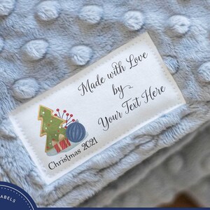 Weihnachts Label Set, große Quilt Tags, Geschenkanhänger zum annähen, aufbügeln, Geschenkanhänger - RE04