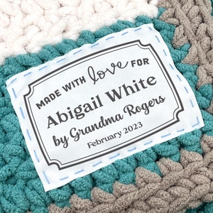 Custom printed cotton quilt label - Single Personalized Cotton Label, quilt label for handmade blanket, custom label printed tag - SL03