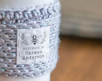 Juego de etiquetas de algodón con diseño de abejorro, etiquetas de costura con diseño de abeja, etiquetas para tejer, etiquetas para acolchado, pestañas de tela, etiquetas estilo boho, etiquetas termoadhesivas, etiquetas para acolchado - AA07