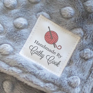 Personalized Knitting Labels and Crochet Labels for Handmade Items and  Gifts With Yarn Graphic 