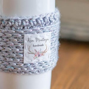 Set of sewing tags, knitting label, personalized fabric tag, sewing & iron on label, fabric labels, craft tags, crochet knitting gift - AA01