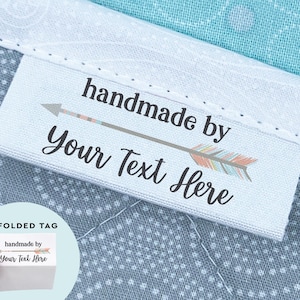 personalized cotton fabric tags, cotton tag set, sewing labels, knitting label gifts, boho label, crochet labels, custom fabric label LS02