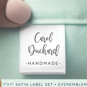 Signature Satin Tag Set, cute clothing tags, Personalized ribbon labels, craft show tags, craft labels, logo tags, sewing tags -  SH02