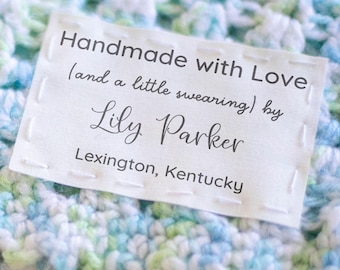 Etiquetas divertidas y sarcásticas para colchas, etiquetas de tela de algodón de 2x3 pulgadas, personalizadas, 12 por juego - RS40