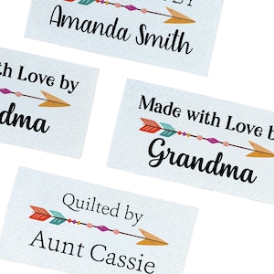 iron on label set, cotton sew on tags, product label, craft show tag, fabric labels, fabric tags, boho custom tags, fabric craft tags - LS06