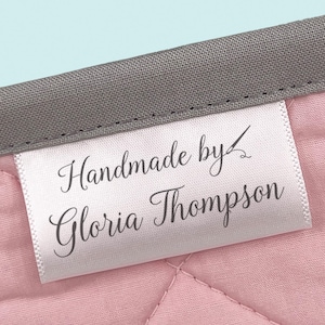 Sewing label Set with Needle and thread 2" wide, Quilt label, Custom sewing labels, custom clothing tags, logo tags, branding tags - SG03