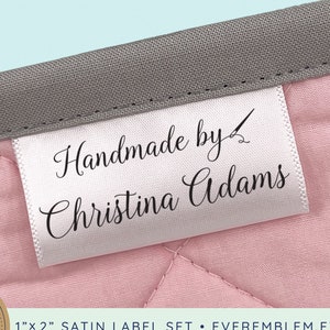 Sewing label Set with Needle and thread 2" wide, Quilt label, Custom sewing labels, custom clothing tags, logo tags, branding tags - SG03