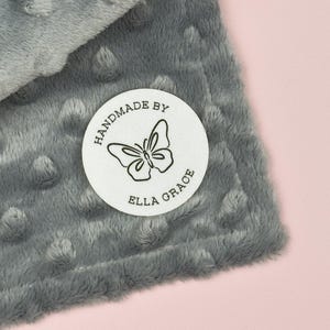 35 Round cotton fabric tags, cute sewing labels, custom sew on tag, iron on labels, personalized labels, round sewing tags, hat tags - RL01