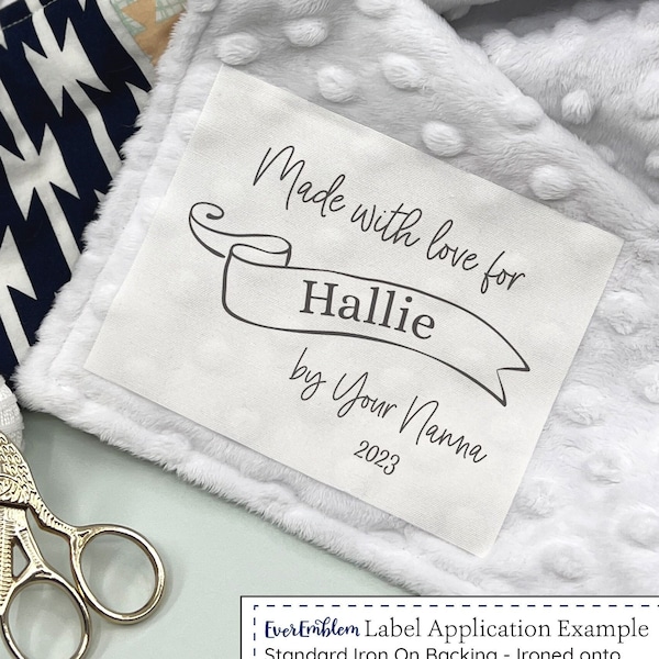 Custom label printed tag - Custom printed cotton quilt label - Single Personalized Cotton Label, quilt label for handmade blanket - SL04