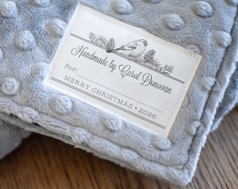 Etiquetas navideñas para colchas, etiquetas de tela de algodón de 2x3 pulgadas, para rellenar, 12 unidades por juego - RS28