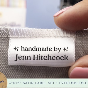 Modern Satin Tags by EverEmblem - Custom Printed Fabric Labels