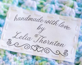 Etiquetas de algodón personalizadas para coser, etiquetas termoadhesivas para acolchado, juego de 12