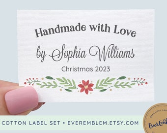 Holiday quilting labels, cotton sewing labels, Christmas sewing labels, quilting labels iron on, gift for sewing, quilting tags - RS20