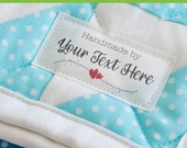 cotton label set, personalized label, quilt tag, custom sewing tag, custom fabric tag, handmade labels, crochet label, knitting label -LS15