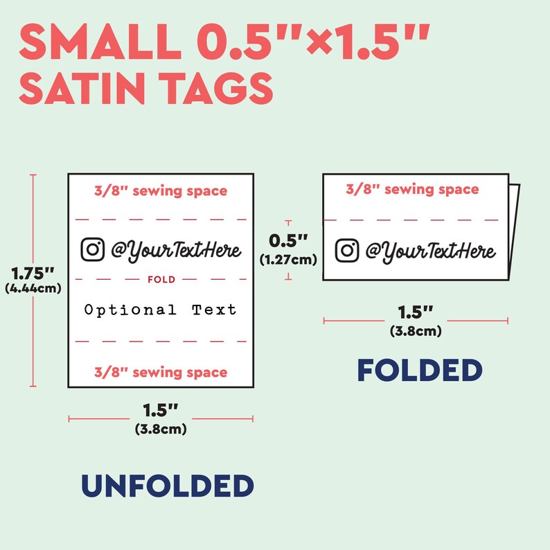 Custom Sewing Tags, Small Satin Personalized Label, Craft Supplies ...