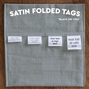 Personalized Satin Tags, Custom Ribbon for Clothing, Quilting, Sewing, Craft Shows