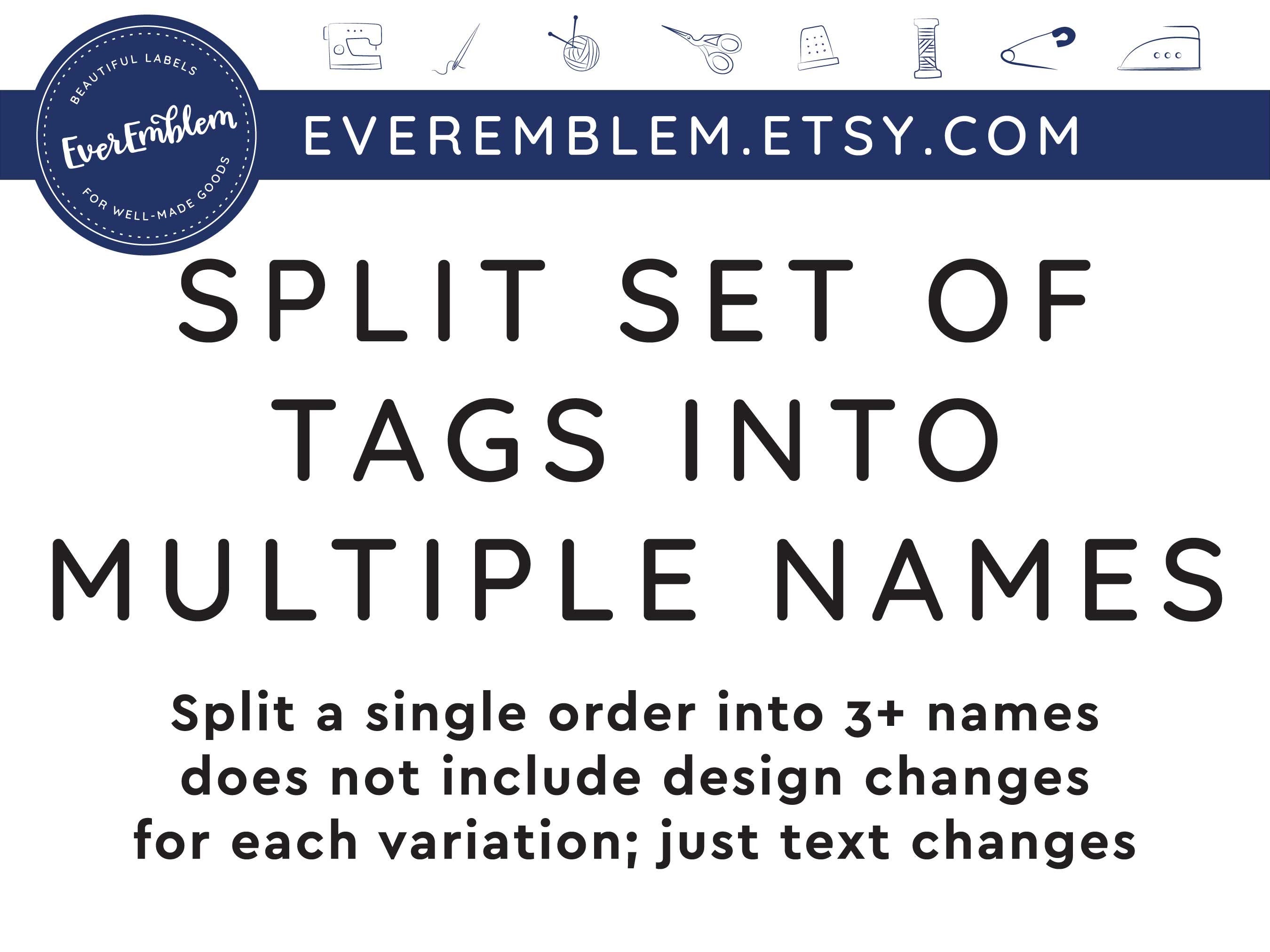 Large Christmas Sampler Fill in tags - cotton gift labels – EverEmblem