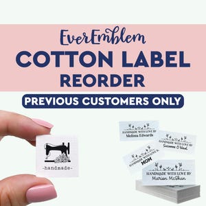 Reorder Cotton Tags - please only purchase if you are reordering tags purchased from EverEmblem (or bcq/bordercityquilts)